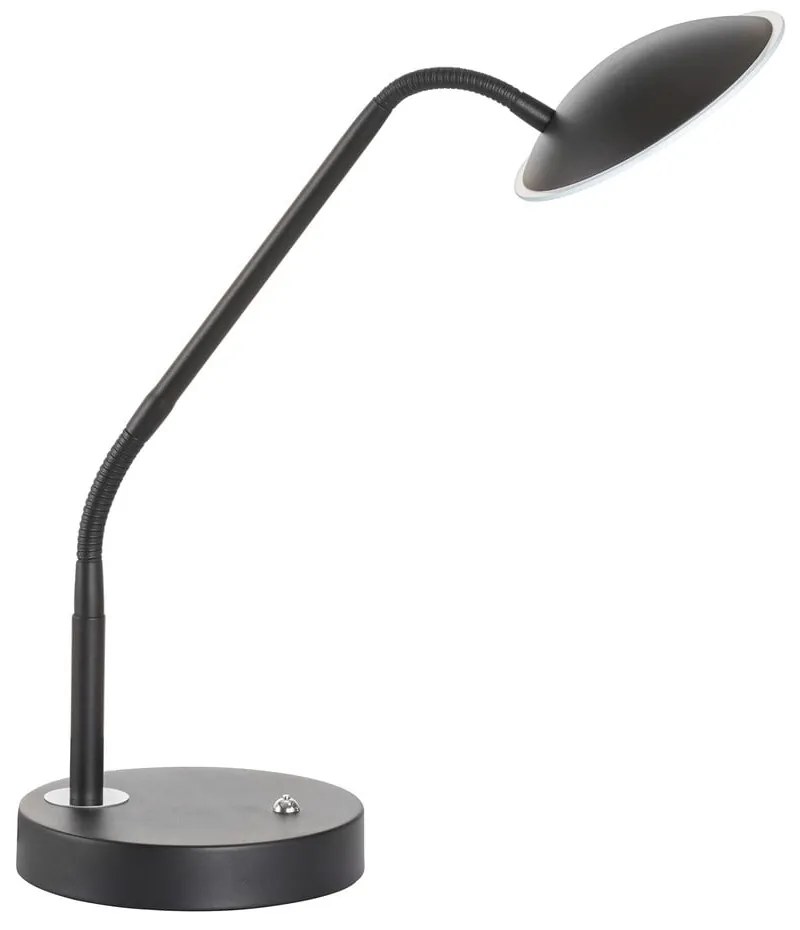 Czarna lampa stołowa LED ze ściemniaczem i szklanym kloszem (wysokość 60 cm) Tallri – Fischer &amp; Honsel