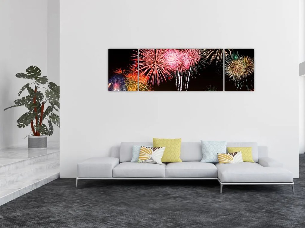 Obraz fajerwerków (170x50 cm)