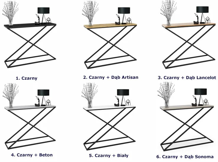 Industrialna konsola czarny + biały połysk - Ergik 4X