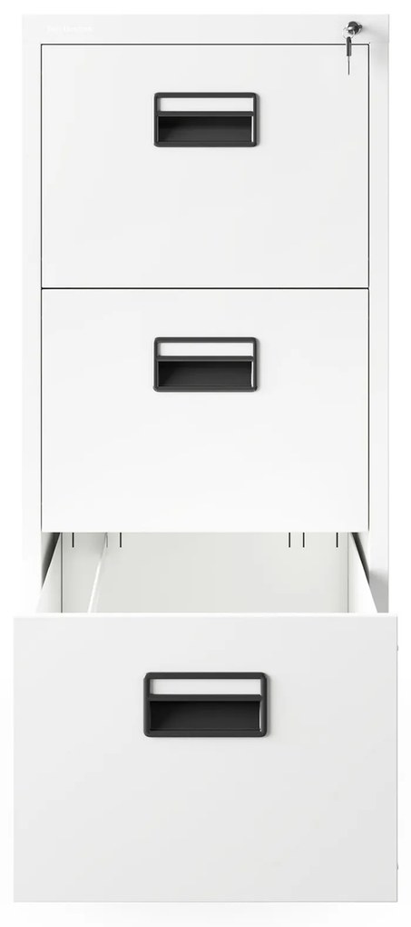 Szafa kartotekowa metalowa z 3 szufladami biała, 460x1020x620 mm: SARA