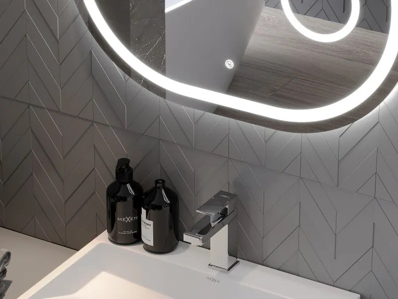 Mexen Umba lustro łazienkowe podświetlane z lusterkiem kosmetycznym 100 x 80 cm, LED 6000K, antypara - 9822-100-080-611-00