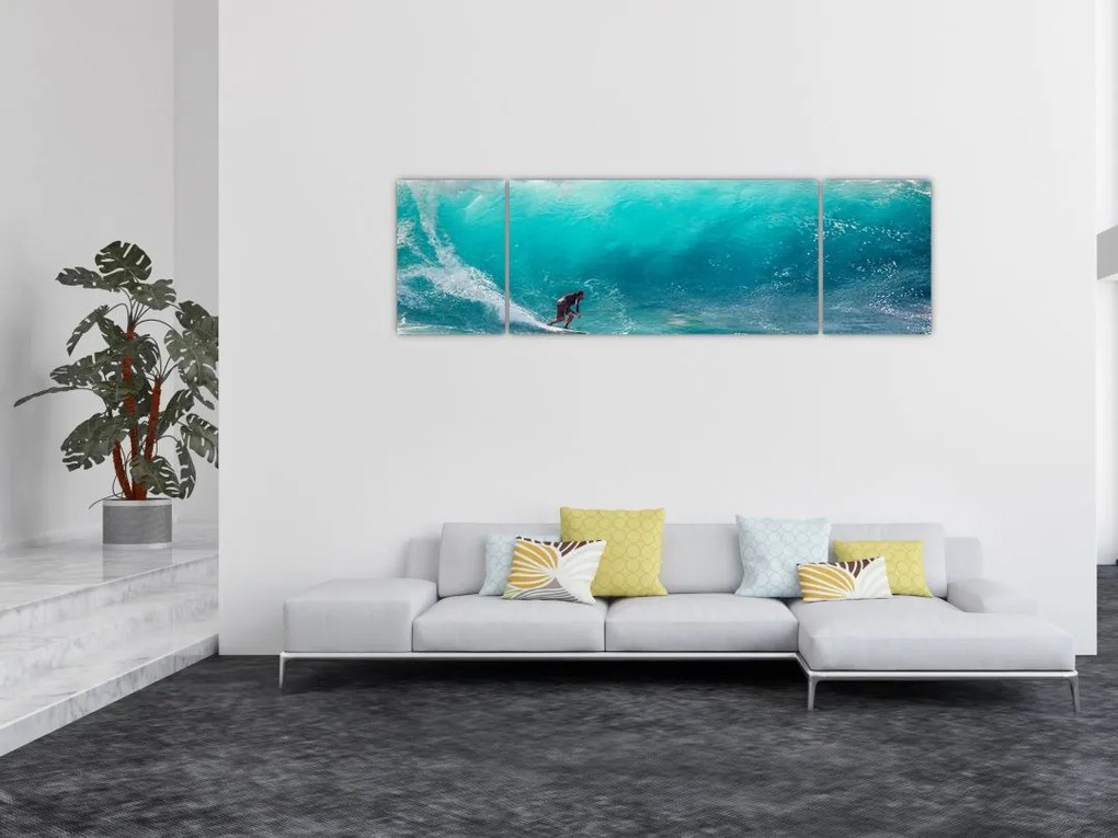 Obraz surfera na falach (170x50 cm)