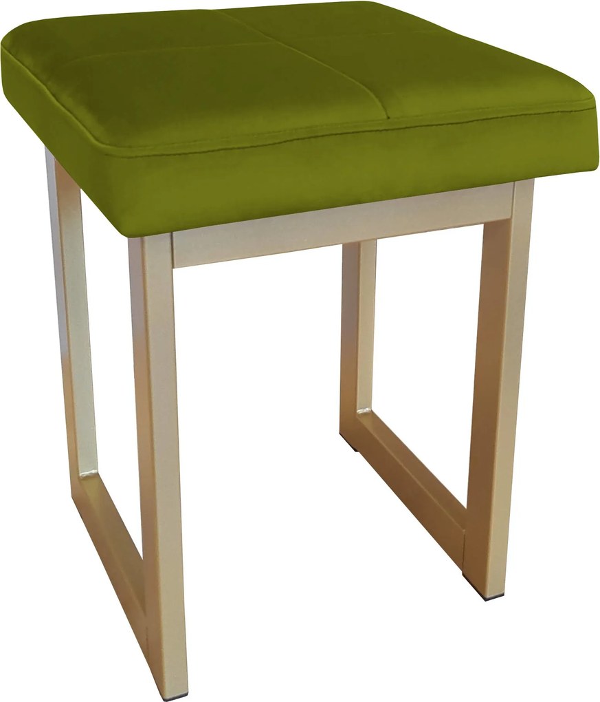 Taboret SOLID tkanina Welur stelaż metalowy STOŁEK LOFT : Kolor Stelaża - Złoty, Kolor tkaniny - VELVET - BL75, Typ tkaniny - Velvet, Wysokość - 45 cm