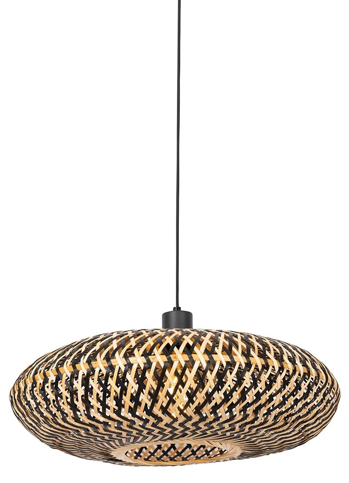 Orientalna lampa wisząca czarny bambus 50 cm - OstravaKolonialny Oswietlenie wewnetrzne