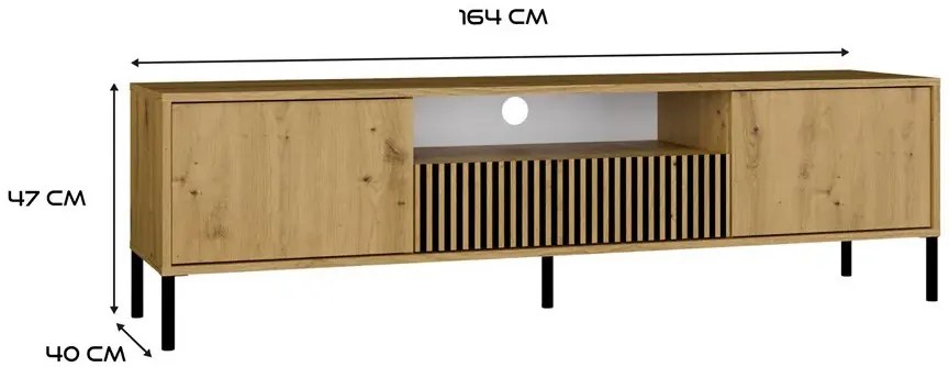Szafka RTV na nóżkach dąb artisan - Valdi 7X