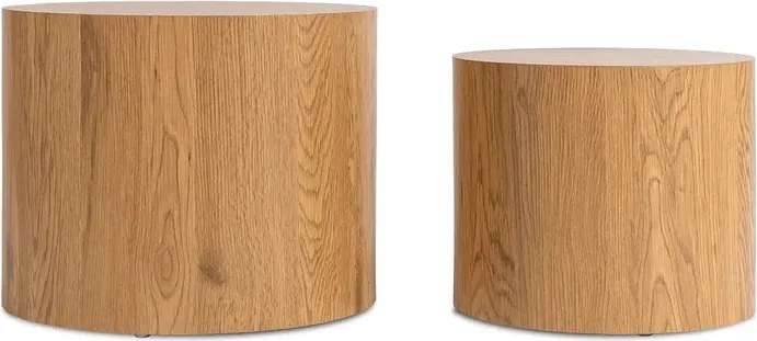 Zestaw Stolików Kawowych LEILA 38 cm/48 cm Dąb Naturalny Skandynawski