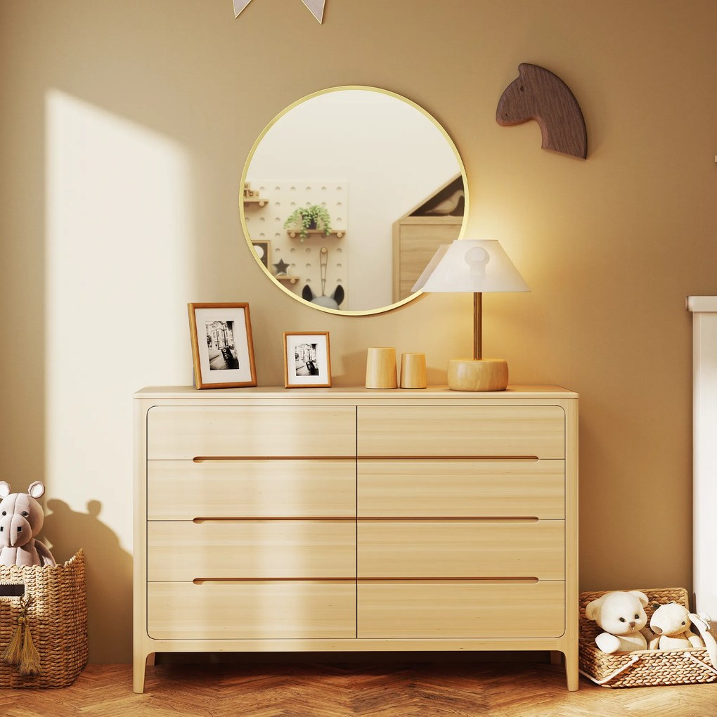 HOMCOM Lustro ścienne, nowoczesny design, 60 x 60 cm, złote | Aosom PL