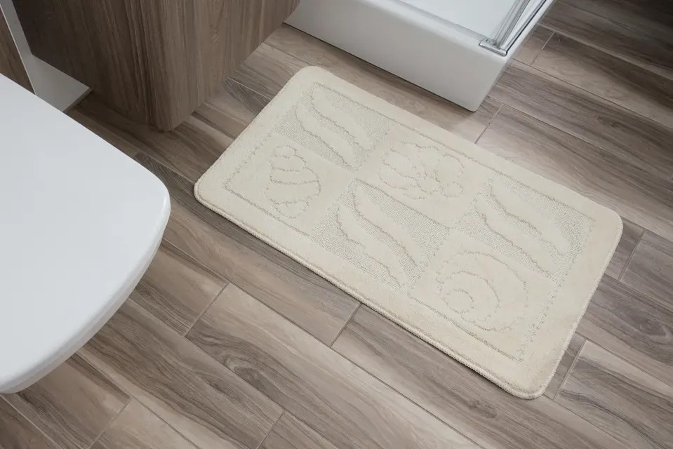 Prostokątny kremowy dywanik łazienkowy W2-N24