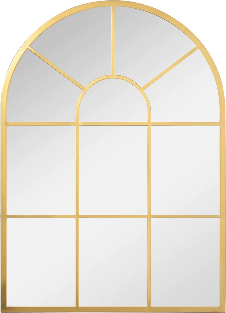 HOMCOM Lustro Okienne z Metalową Ramą, 70 x 50 cm, Złoty