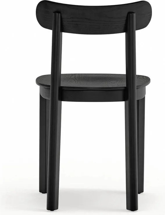 Czarne krzesło w dekorze jesionu Nara – Teulat