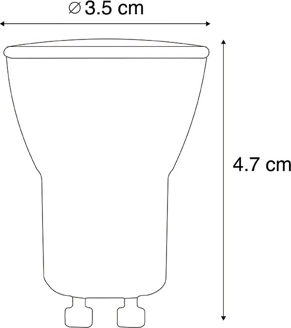 Zestaw 5 ściemnialnych żarówek LED GU10 35 mm 3W 220 lm 2700K