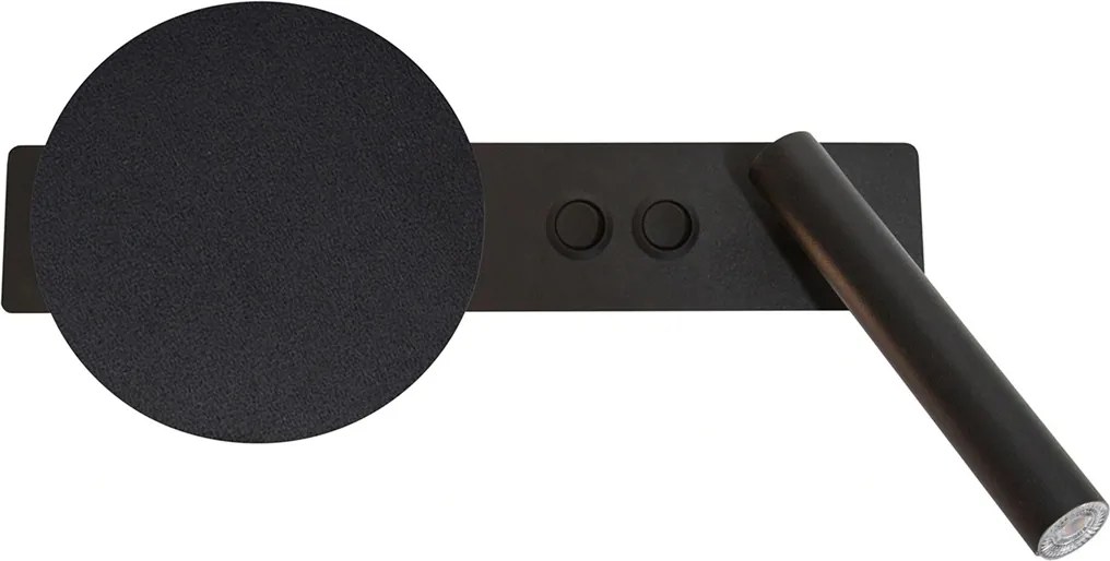 Mood B czarny – designerski kinkiet do sypialni i hoteli z regulacją kierunku światła