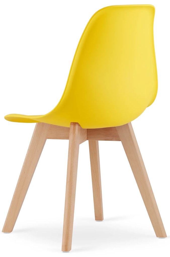 Żółte krzesło KITO z bukowymi nogami