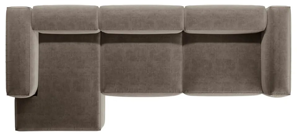 Brązowy narożnik (lewostronny/z szezlongiem) Bergamo – Cosmopolitan Design