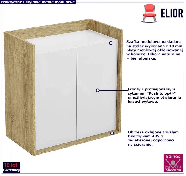 Szafka modułowa dwudrzwiowa hikora + biel alpejska - Afilia 10X