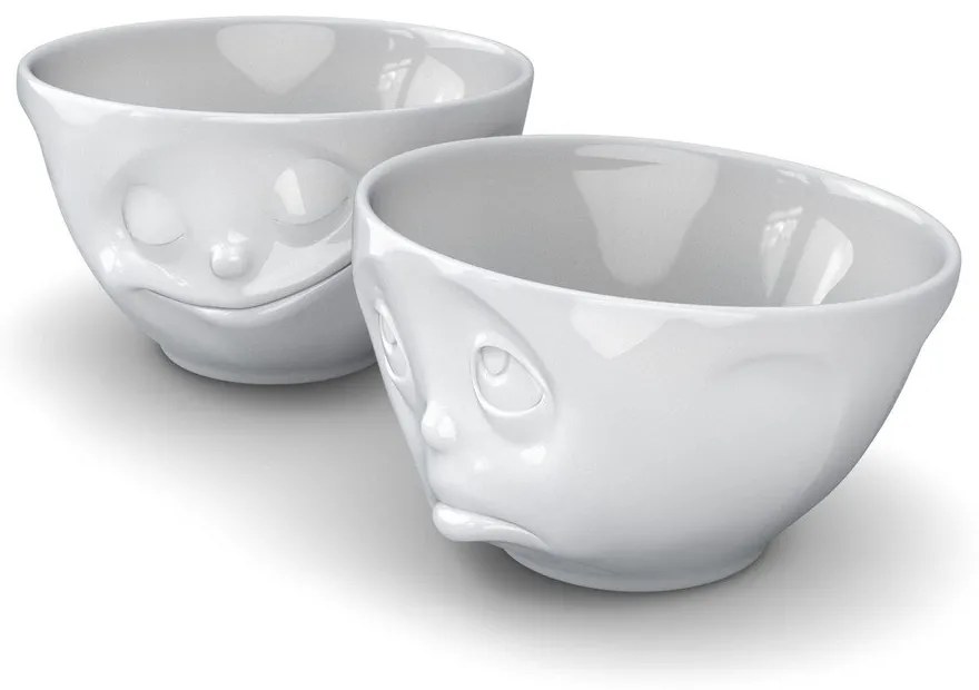 Komplet 2 białych porcelanowych szczęśliwych miseczek 58products, 200 ml
