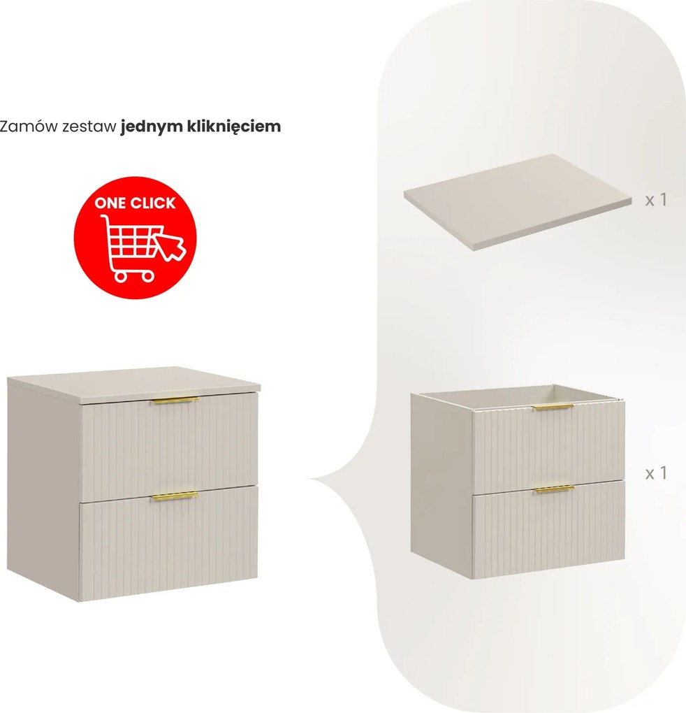 Szafka łazienkowa pod umywalkę nablatową Adel 60 cm, kaszmir