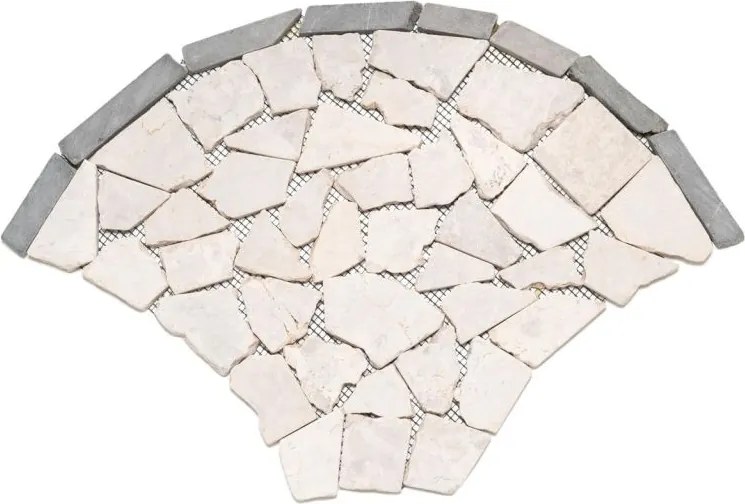 Mozaika z naturalnego kamienia, wachlarz, beż 0,98 m².