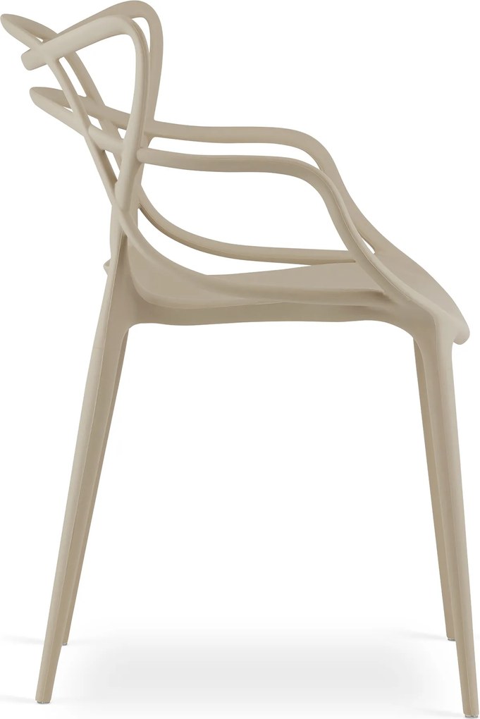 Krzesło beżowe, plastikowe KATO