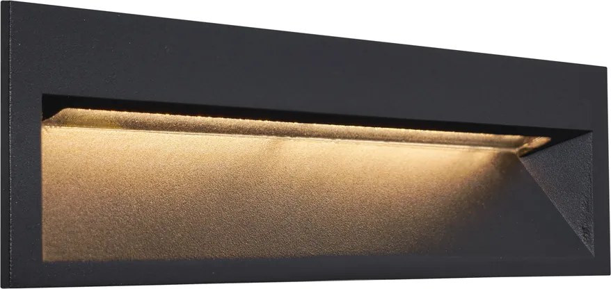 Zestaw 6 Nowoczesnych Opraw Ściennych Wpuszczanych Czarnych 28 cm Z LED IP65 - Mert