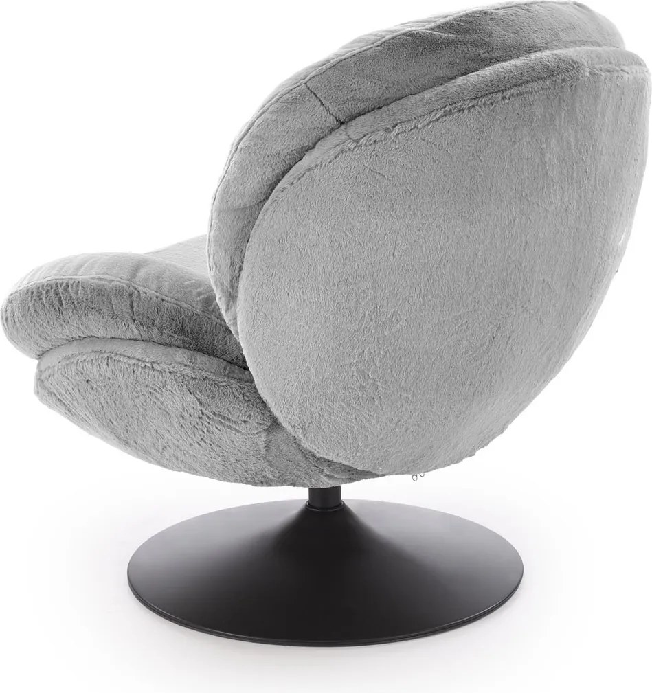 Obrotowy fotel wypoczynkowy z pluszowej tkaniny Shell Halmar