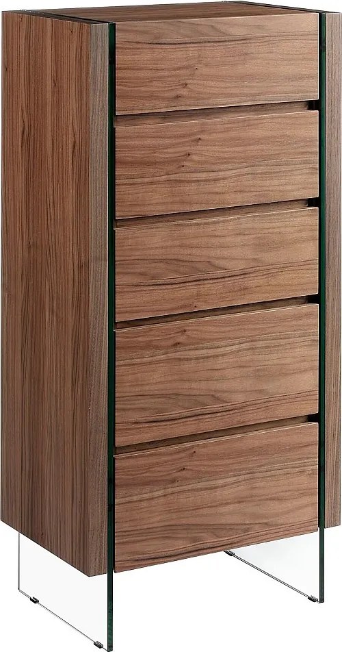 Szafka nocna z drewna orzechowego i szkła hartowanego 7041 ANGEL CERDA