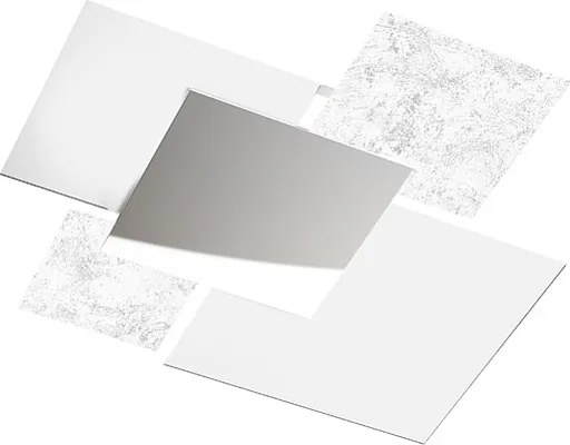 Nowoczesna lampa sufitowa 1088/70-FA Białe szkło i srebrny liść 4xE27