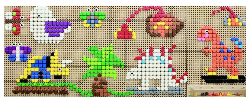 Masterkidz geometryczne elementy 8 kolorów 256 szt akcesoria do tablic stem