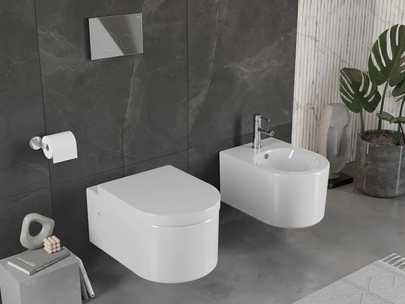 Mexen Sofia miska wc z deską wolnoopadającą twarda, biała połysk - 30798000