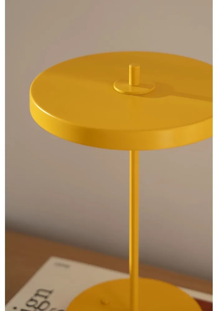 Żółta metalowa lampa stołowa LED z metalowym kloszem (wysokość 31 cm) Asteria Move – UMAGE