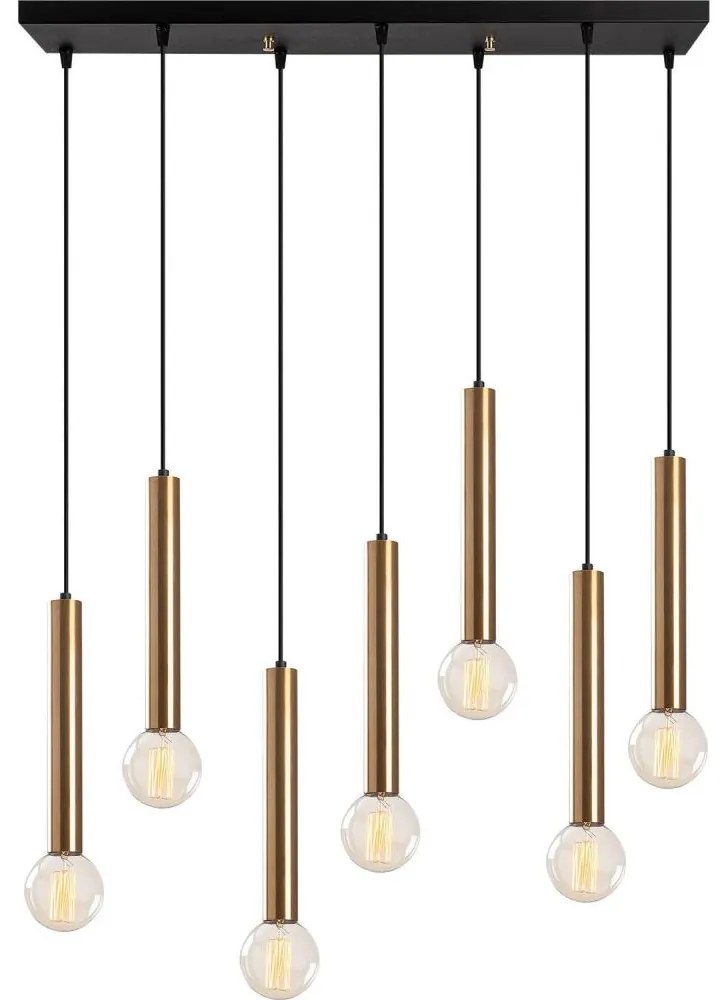 Žyrandol na lince TEMPO 7xE27/40W/230V złoty