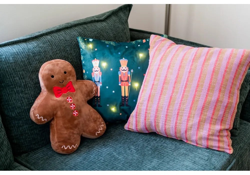 Aksamitna poduszka dekoracyjna ze świątecznym motywem 28x37 cm Gingerbread – Catherine Lansfield