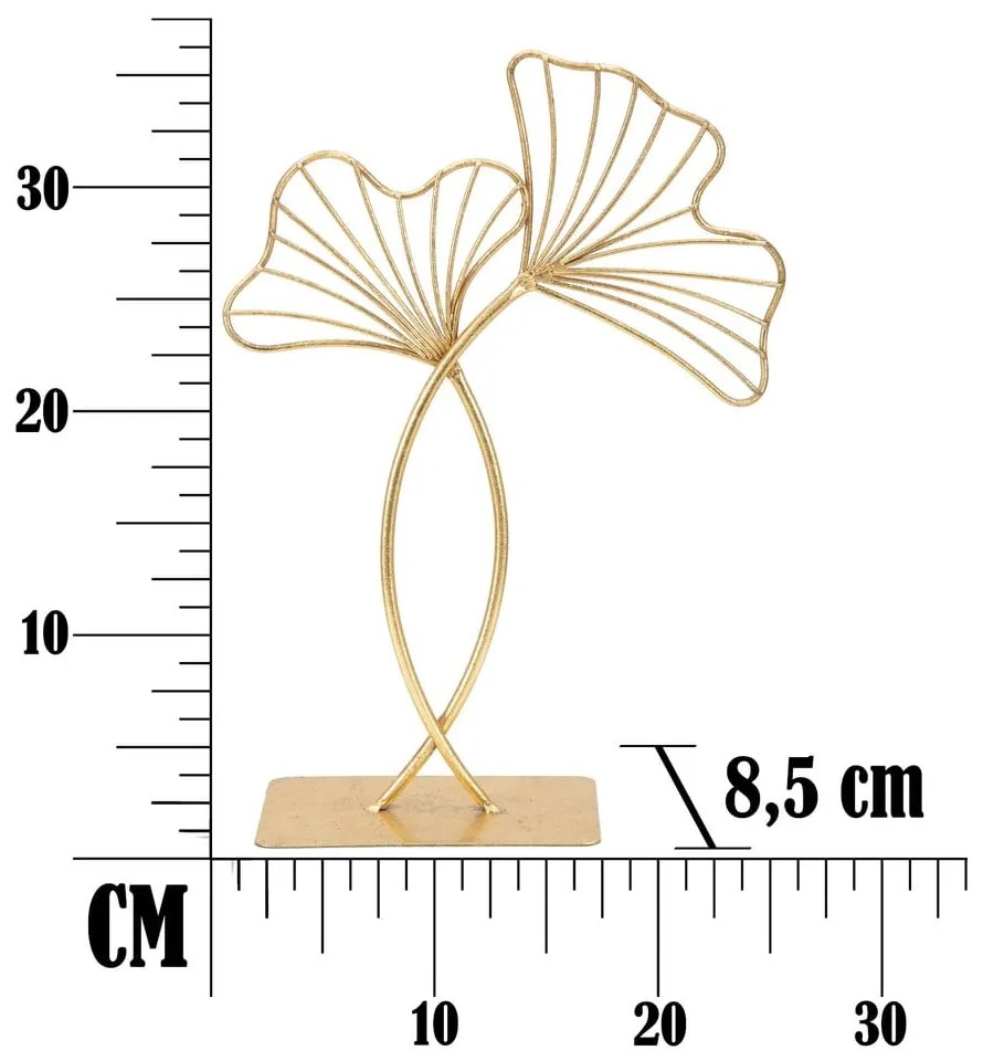 Dekoracja w kolorze złota Mauro Ferretti Leaf Glam, wysokość 35 cm