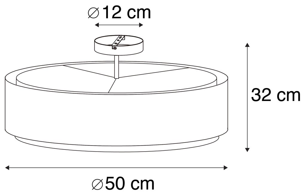 Inteligentna lampa sufitowa czarno-biała 50 cm w zestawie 3 WiFi A60 - Drum Duo Nowoczesny Oswietlenie wewnetrzne