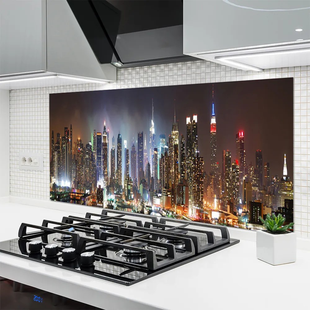 Panel Szklany Światła Nocnego Nowego Jorku