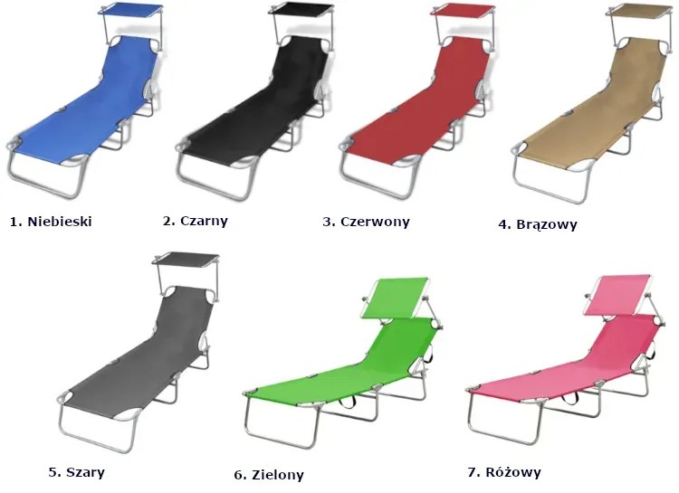 Materiałowy leżak ogrodowy z zadaszeniem Tatami - Czerwony