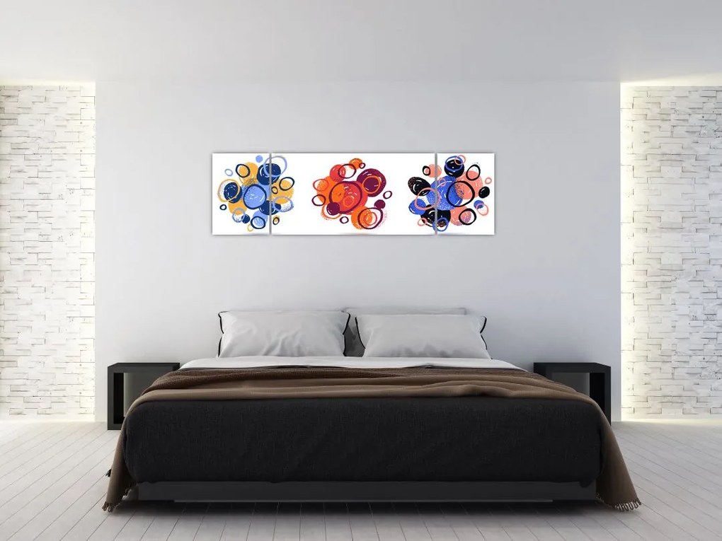 Obraz kolorowych kółek (170x50 cm)