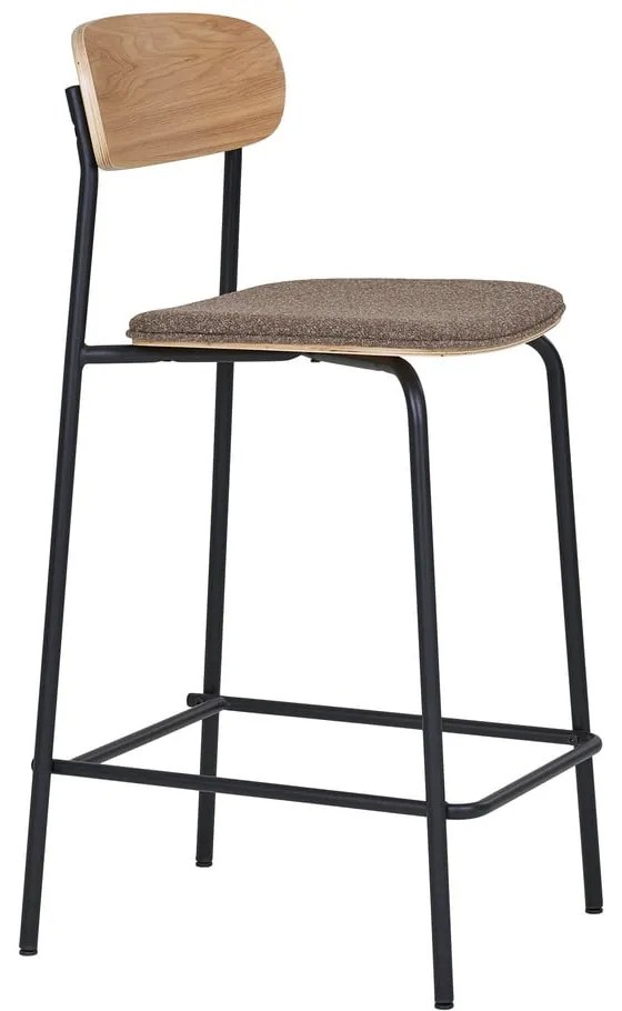 Czarny/brązowy hoker sztaplowany w dekorze jesionu (wysokość siedziska 66 cm) Estepona – House Nordic
