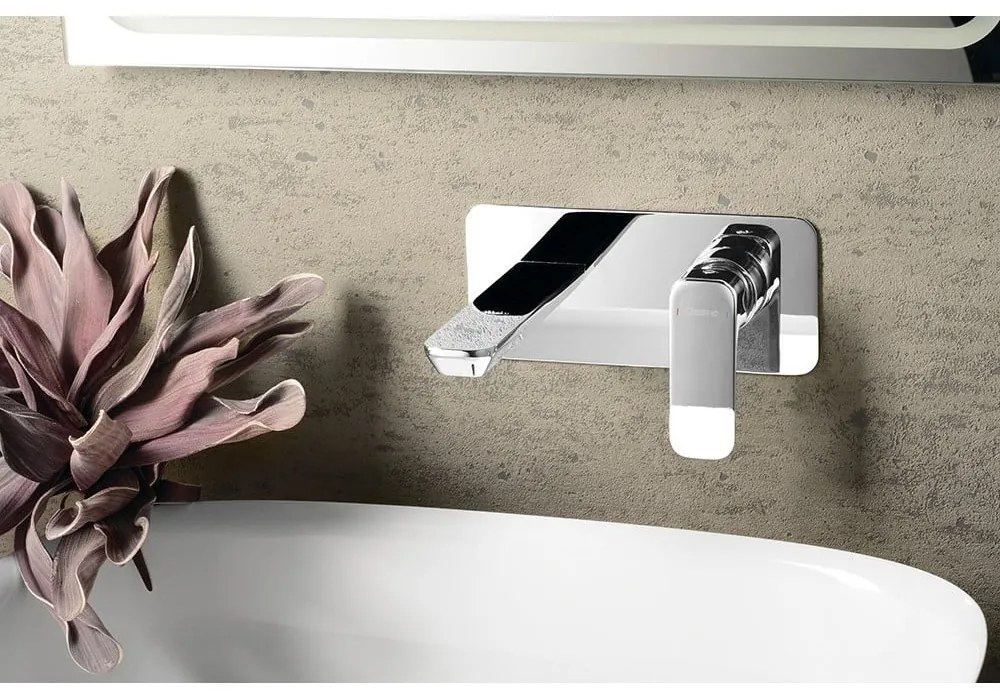 Biała bateria umywalkowa podtynkowa (1 otwór) Spy – Sapho