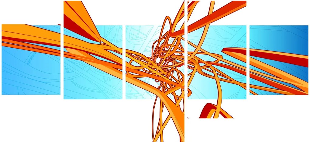 Obraz - Splecione linie, abstrakcja (125x70 cm)