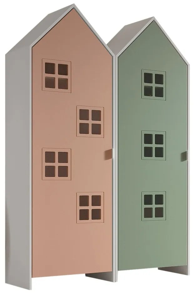 Zielono-różowa szafa dziecięca 115x171,5 cm CASAMI BRUGES – Vipack