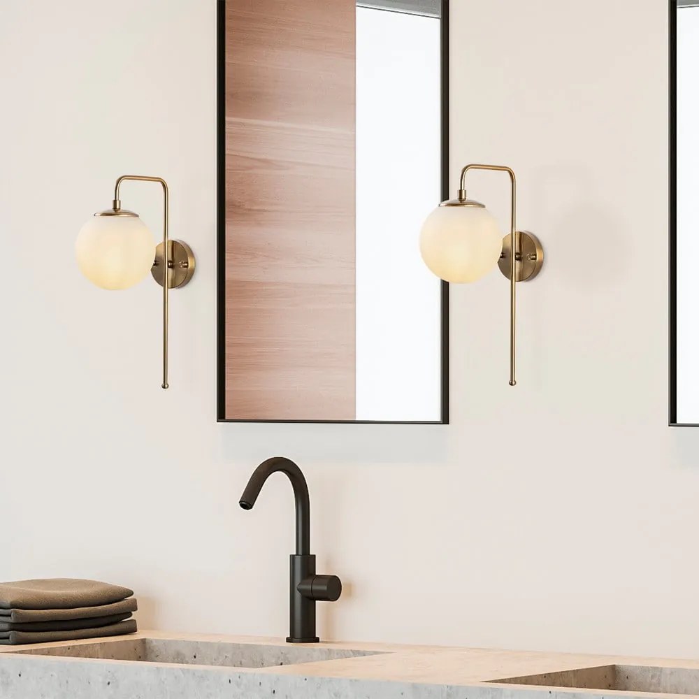 Biały/w kolorze mosiądzu kinkiet Viran – Opviq lights