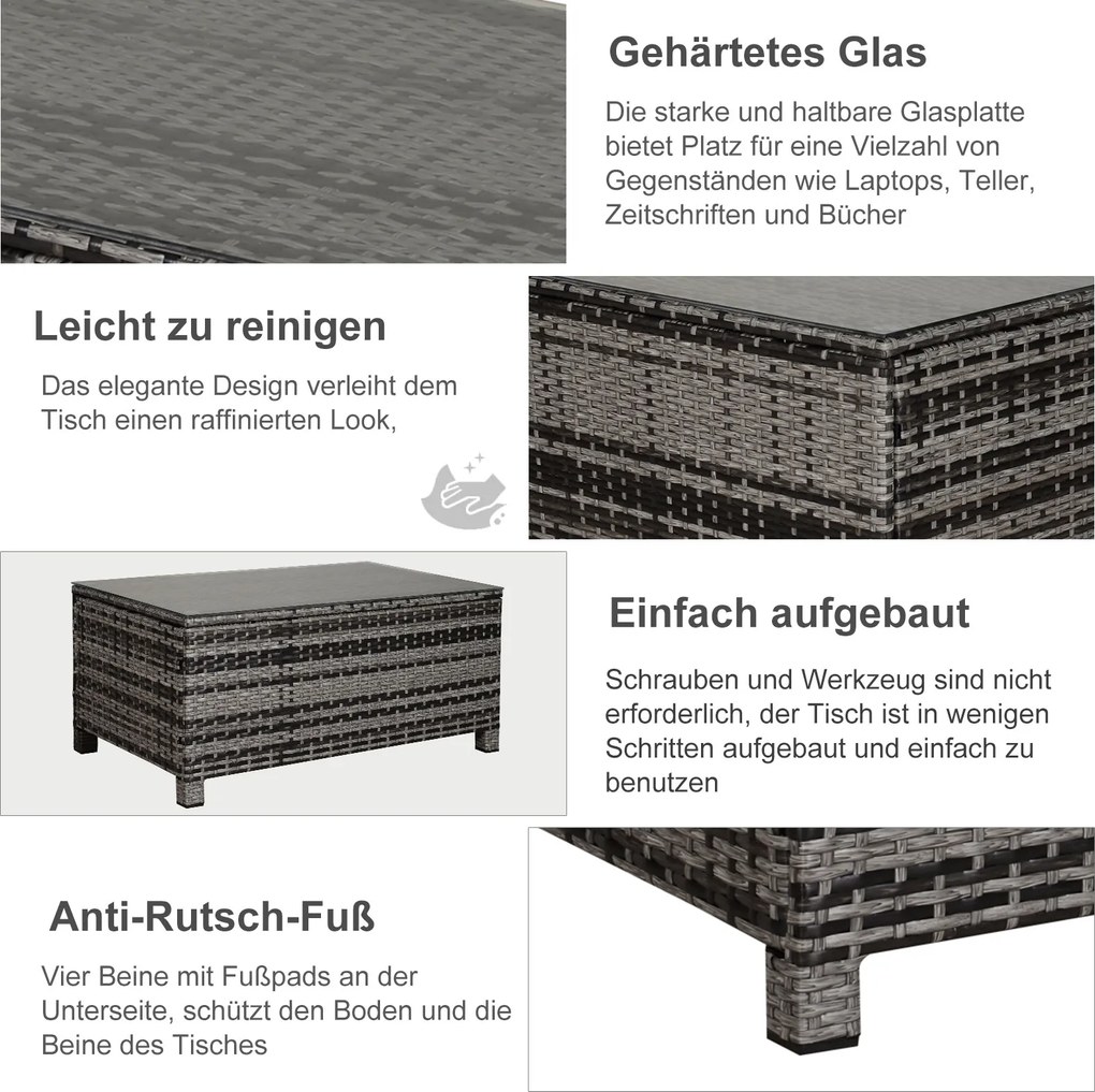Outsunny stolik ogrodowy, 85 cm x 50 cm x 39 cm