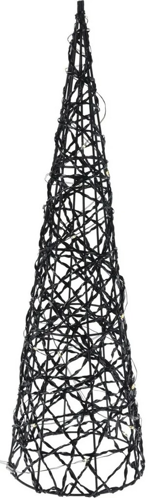 Stożek świąteczny LED Blackwire czarny, 12 x 40 cm