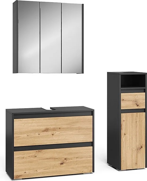 Zestaw mebli łazienkowych antracyt/artisan 30.2x30x96.3 majest