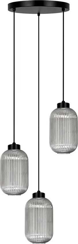 Wisząca lampa z długimi kloszami grafitowa N1-S00