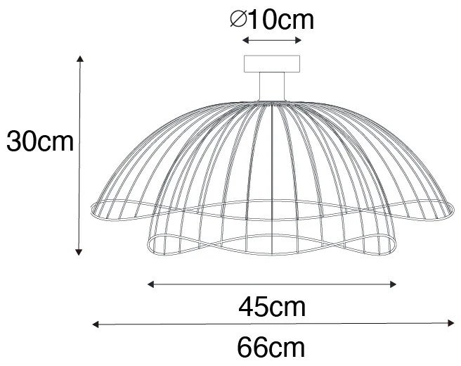 Designerska lampa sufitowa czarna 66 cm - PuaDesignerski Oswietlenie wewnetrzne