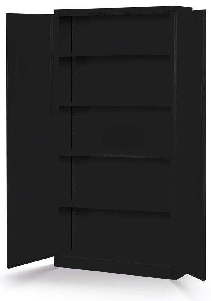 Szafa metalowa na akta z zamkiem szyfrowym czarna, 900x1850x400 mm: DANIEL