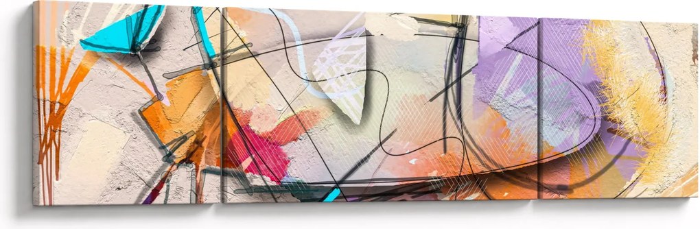 Obraz - Abstrakcja, ptaszek (170x50 cm)