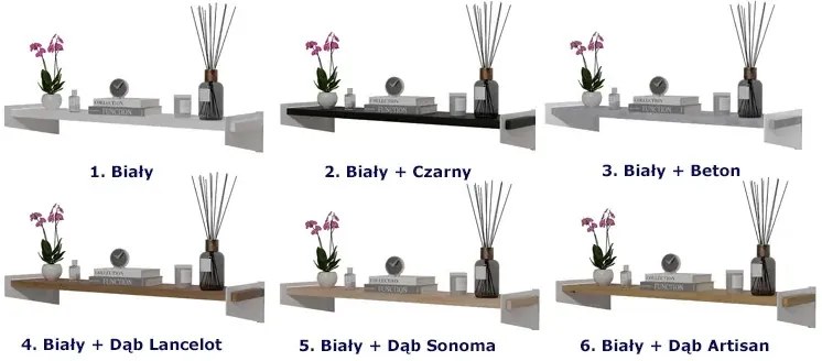 Nowoczesna półka ścienna biały + beton L9-G01